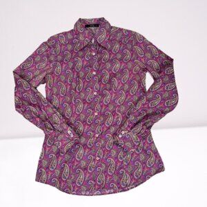 Etro Women's Pink Paisley Print Button Up Shirt Size 40/ USA 4 Made in Italy